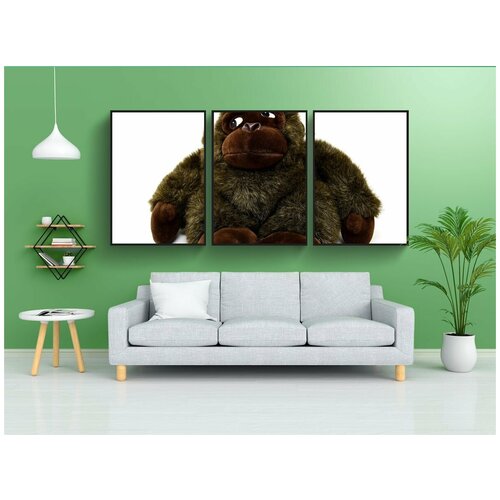 фото Набор модулных постеров для интерьера "обезьяна, горилла, игрушка" 60x90 см. в тубусе, без рамки lotsprints