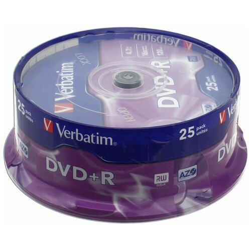 Диск Verbatim DVD+R 16x 4.7Gb по 25 в банке