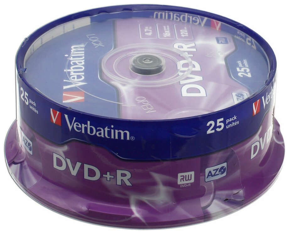 Диск Verbatim Dvd-r 4,7 GB 16x CB/25 .