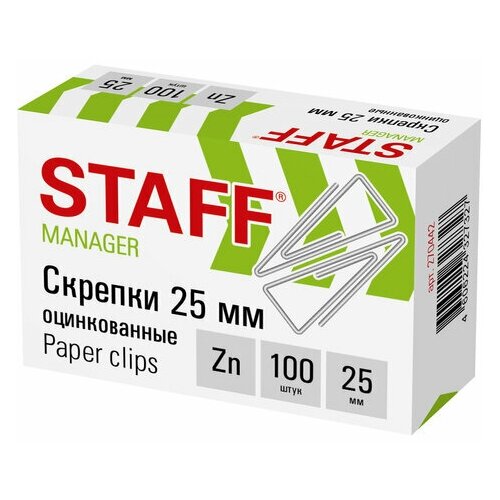 STAFF Скрепки (270442) 25 мм (100 шт.) серебряный 100 шт.