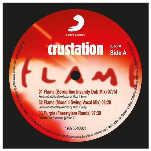 CRUSTATION FLAME Black Vinyl 12 винил. Сингл asot flame
