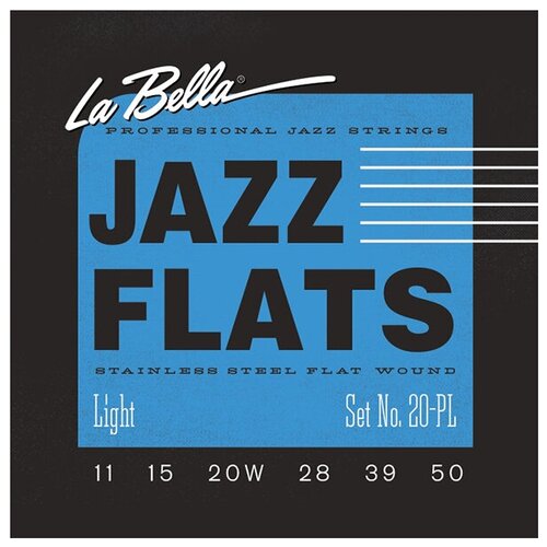 Струны для электрогитары LA BELLA 20PL Jazz Flats hrs jm hard rockin steel комплект струн для электрогитары никелированные jazz med 13 56 la bella