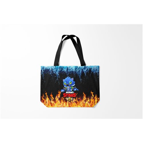 фото Сумка-шоппер / 46х35 см / геймерам / brawl stars b.s. leon werewolf burnettie