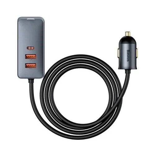 Зарядный комплект Baseus Share Together PPS multi-port Fast charging car charger with extension cord CCBT-A0G, 120 Вт, RU, серый