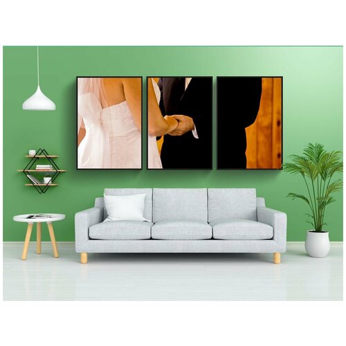 фото Набор модулных постеров для интерьера "свадьба, пара, любовь" 60x90 см. в тубусе, без рамки lotsprints