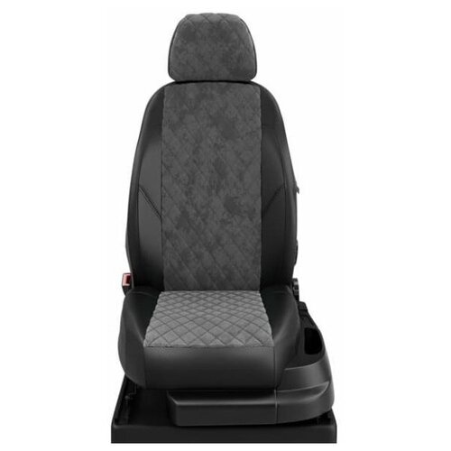 фото Чехлы на сиденья mitsubishi pajero sport 2 рестайлинг 1998-2020 5 мест экокожа, алькантара черный, серый автолидер mi18-1008-ec13-r-gra avtolider1