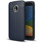 Чехол-накладка Litchi Grain для Motorola Moto G5 Plus (темно-синий) - изображение