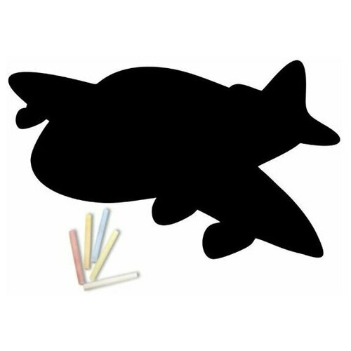фото Магнитная меловая доска doski4you самолет для рисования на холодильник + мел / детская грифельная черная