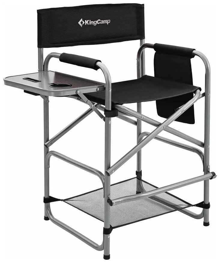 Складное туристическое кресло King Camp 2023 Tall Director Chair (82/58×59×67/103, cталь), черный
