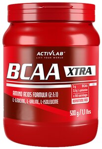 Фото Аминокислоты Activlab BCAA Xtra + Glutamine, порошок 500г (Апельсин)/ БЦАА и L-Глютамин/ Спорт питание для похудения и набора массы/ Для кожи и волос