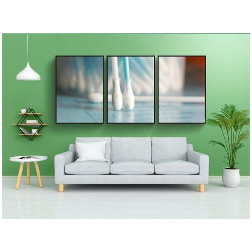 фото Набор модулных постеров для интерьера "мазки, хлопок, тампон" 60x90 см. в тубусе, без рамки lotsprints