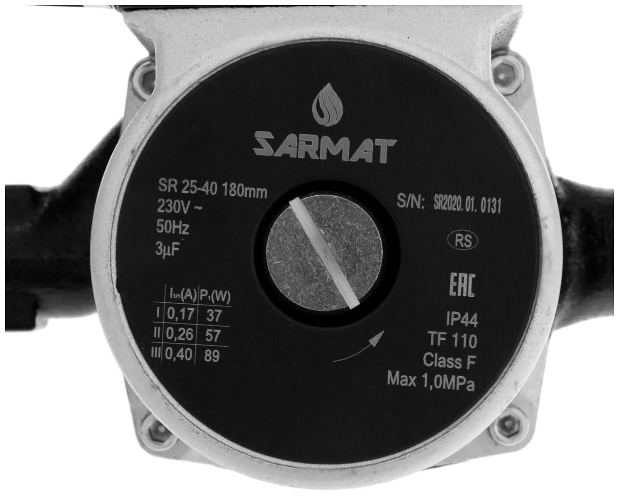 Насос циркуляционный SARMAT SR 25-40 (4 м, 3.0 м3/ч, 1"-1 1/2", 180 мм) - фотография № 11