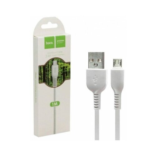Кабель hoco. X20 Micro-USB (1м.), белый кабель питания usb micro usb robiton 1м белый