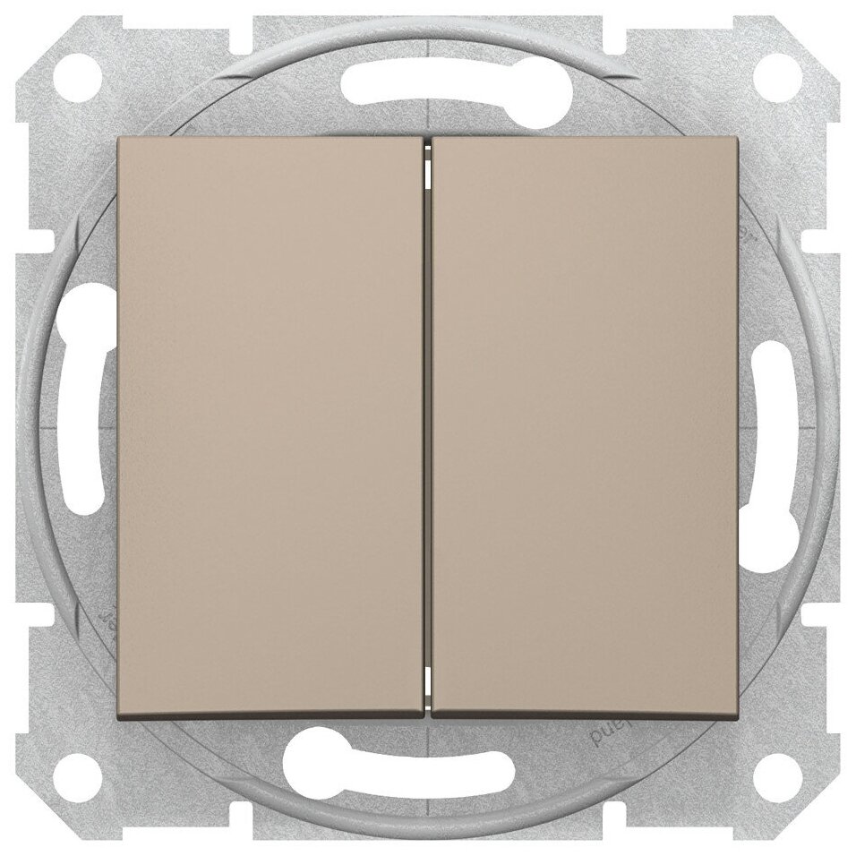 Sedna Выключатель двухклавишный в рамку титан сх.5 | код SDN0300168 | Schneider Electric (1 шт.)