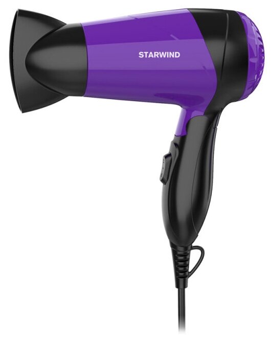 Женский фен для волос компактный фен дорожный фен 1600Вт черно фиолетовый