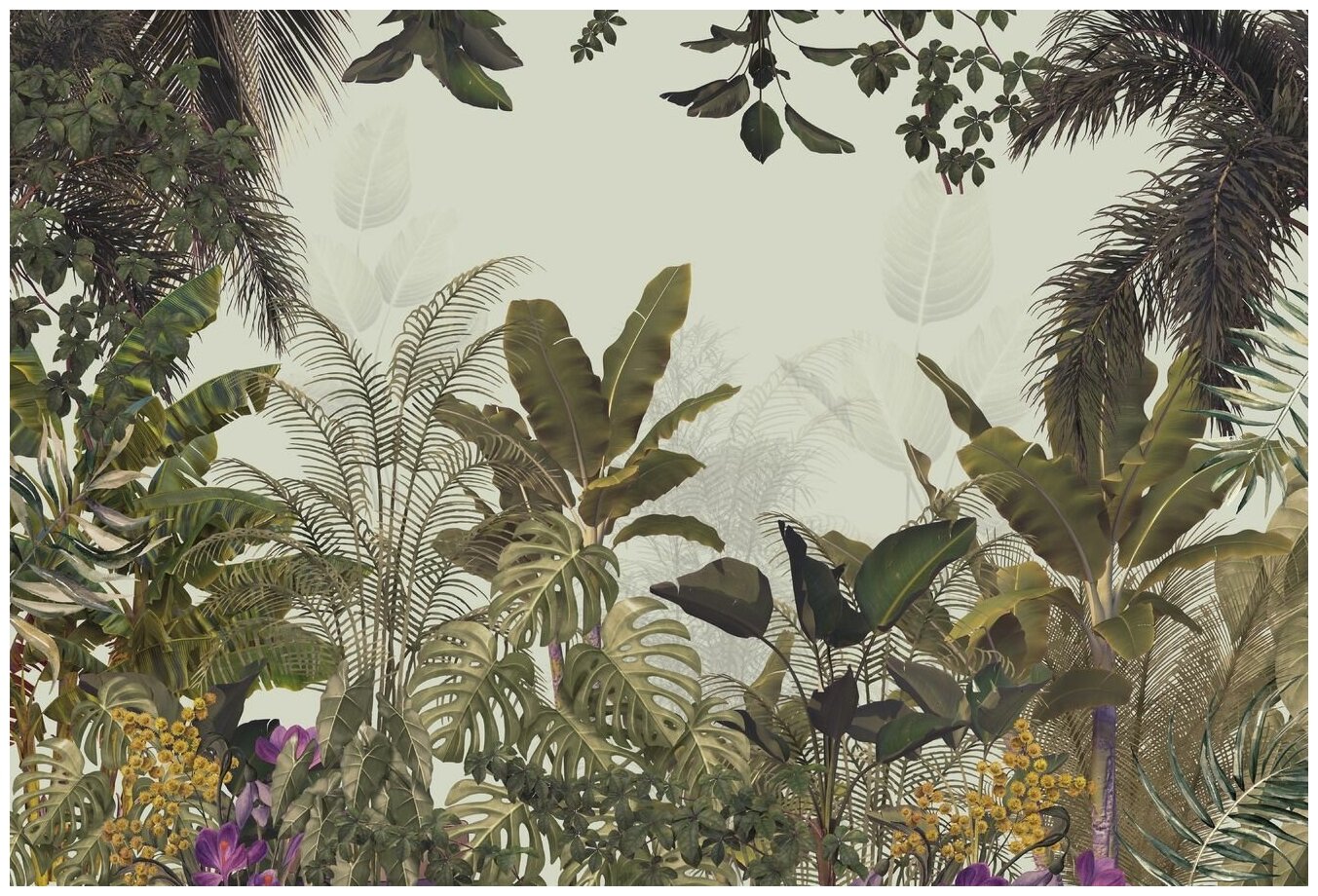 Фотообои Уютная стена "Тропическое разнообразие" 400х270 см Бесшовные Премиум (единым полотном)