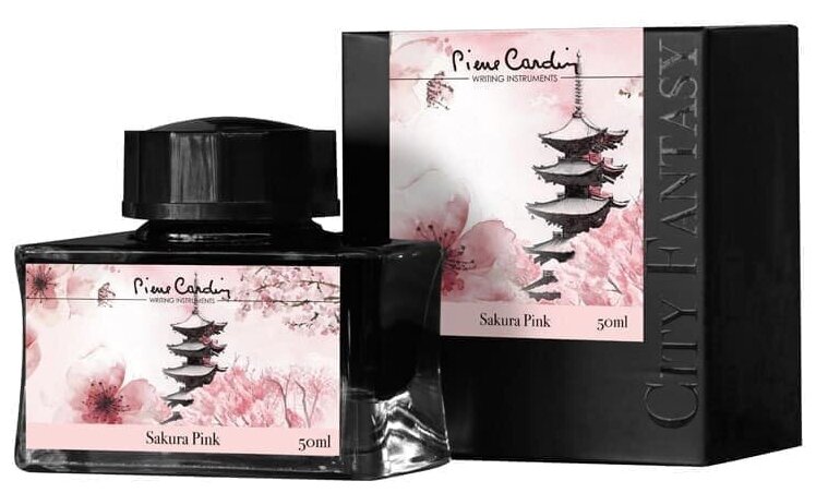 Флакон чернил Pierre Cardin 50мл, серия CITY FANTASY цвет Sakura Pink (Розовая Сакура)