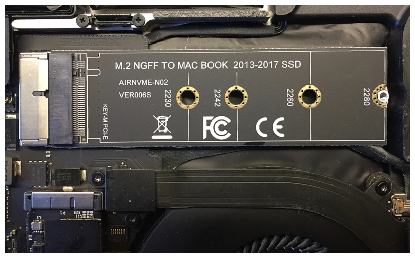 Переходник для SSD NVMe диска MacBook Air 2013-2017, MacBook Pro Retina 2013-2015