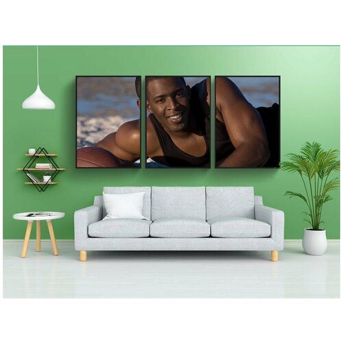 фото Набор модулных постеров для интерьера "мужчина, афроамериканец, чернить" 60x90 см. в тубусе, без рамки lotsprints