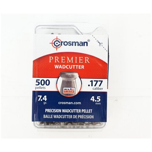Пули Crosman Wadcutter 4,5 мм, 0,48 грамм, 500 штук пули пневматические crosman match 4 5 мм 7 9 гран 500 шт