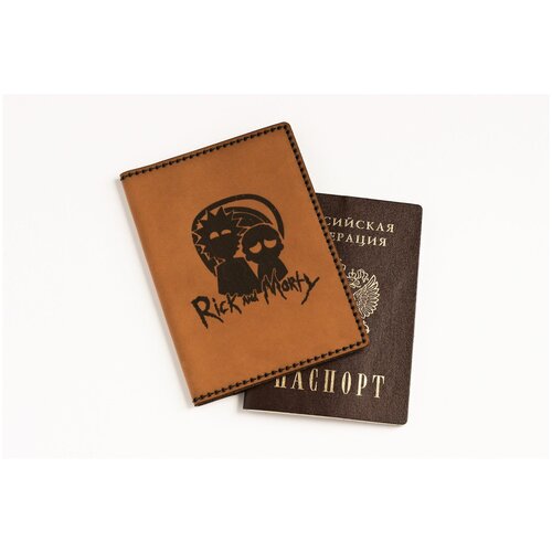 обложка для паспорта рик и морти Обложка для паспорта COUP, коричневый
