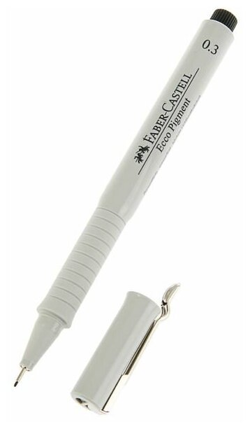 Ручка капиллярная для черчения и рисования Faber-Castell линер Ecco Pigment 0.3 мм, пигментная, черный 166399