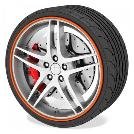 Молдинг защита дисков авто самоклеющийся ElectroKot WhellPro на 4 колеса оранжевый