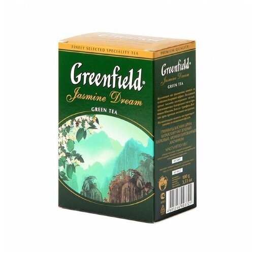 Упаковка 14 штук Чай Greenfield Жасмин Дрим зеленый 100г к/п