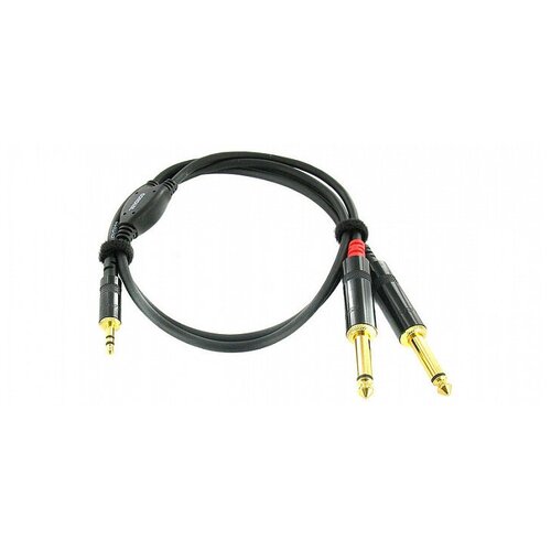 Кабель аудио 1xMini Jack - 2xJack Cordial CFY 0,9 WPP 0.9m кабель соединительный cordial ey 1 wpp y адаптер джек стерео 3 5мм 2 джека моно 6 3мм male 1 0м черный