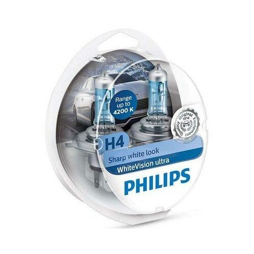 фото Лампа philips h4-12-60/55 whitevision ultra набор 2шт