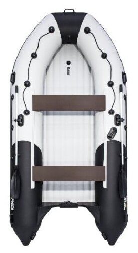 Лодка Ривьера 3800 Килевое надувное дно "Комби" светло-серый/черный