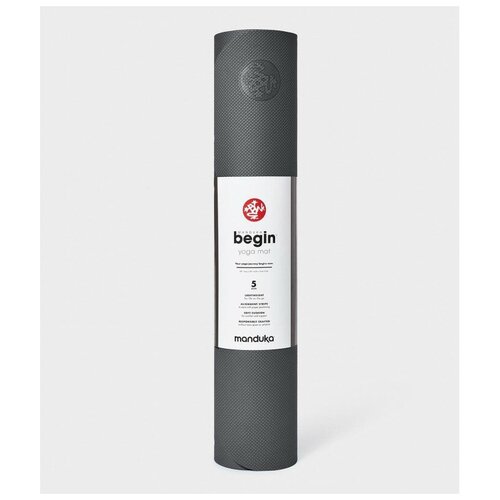 фото Коврик для йоги "manduka begin - steel grey" 68 inch