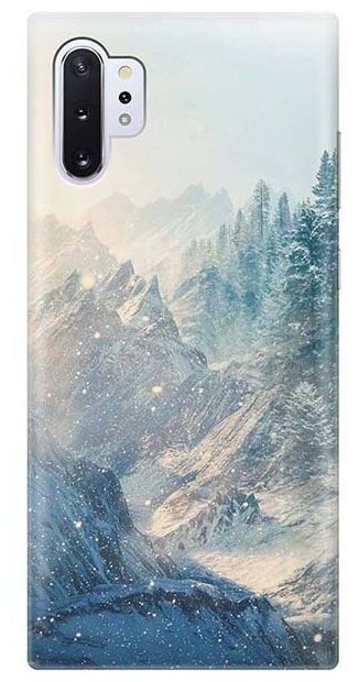 Ультратонкий силиконовый чехол-накладка для Samsung Galaxy Note 10+ с принтом "Снежные горы и лес"