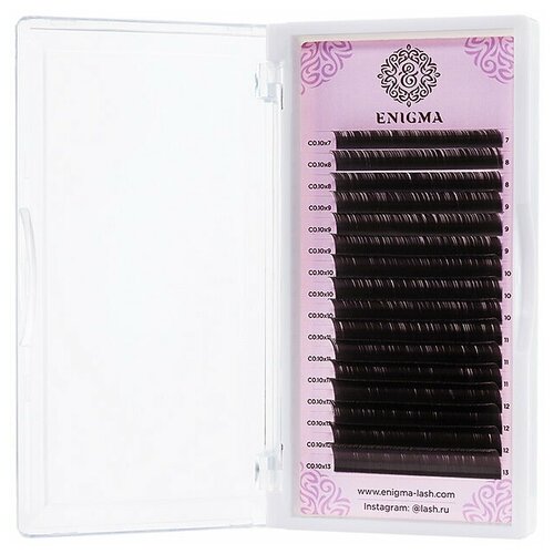 Купить Enigma Ресницы Мокка - 16 линий, MIX (изгиб C; толщина 0, 10; длина 6-13), коричневый