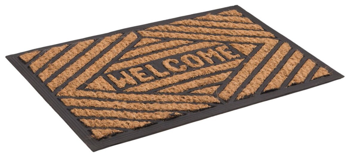 Коврик придверный SunStep Welcome Ромб кокосовый 40 x 60 см