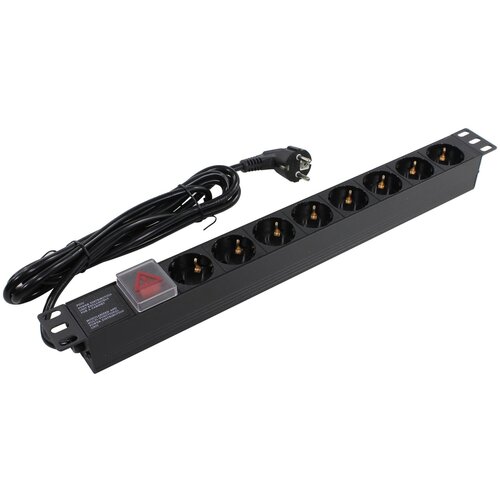 Exegate EX280844RUS   ExeGate ServerPro PDU-19H805 Al-8S-EU3-SW, 19, 1U, , 8Schuko, , 3