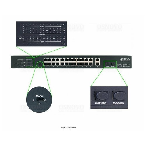 OSNOVO SW-62422400W PoE коммутатор на 24 порта 4271500₽