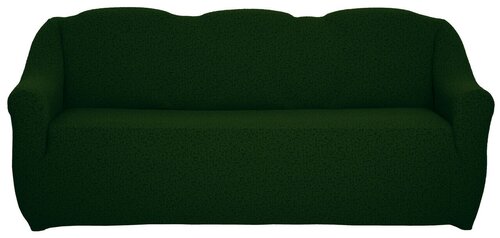 Чехол на диван трехместный без оборки с подлокотниками, цвет Зеленый