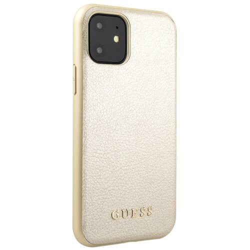 фото Чехол guess для iphone 11 iridescent hard pu gold