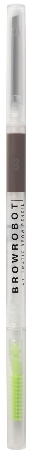 Карандаш для бровей influence beauty Brow robot автоматический, ультратонкий, тон 03: темно-русый, 0,1г