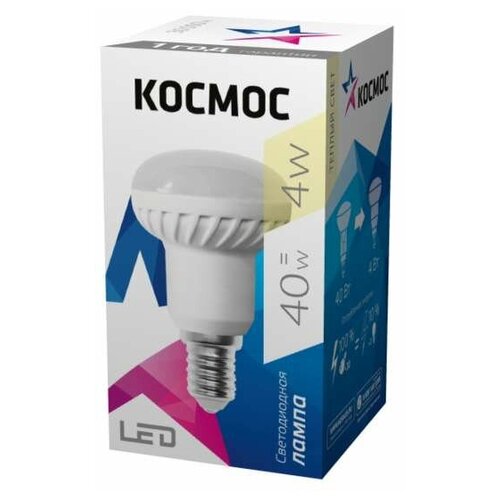 фото Лампа светодиодная r39 4вт 220в e14 3000к космос lksm_led4wr39e1430