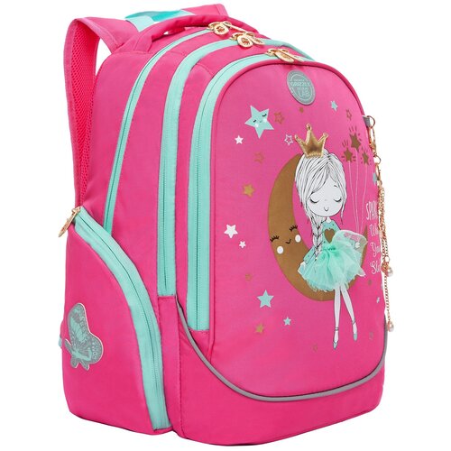 Рюкзак школьный с анатомической спинкой, тремя отделениями, для девочки RG-268-2/3