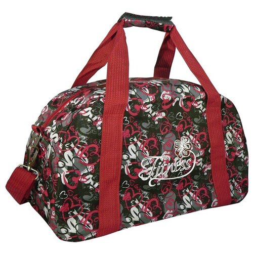 фото Сумка спортивная polar, 18 л, 19х23х42 см, ручная кладь, серый, красный