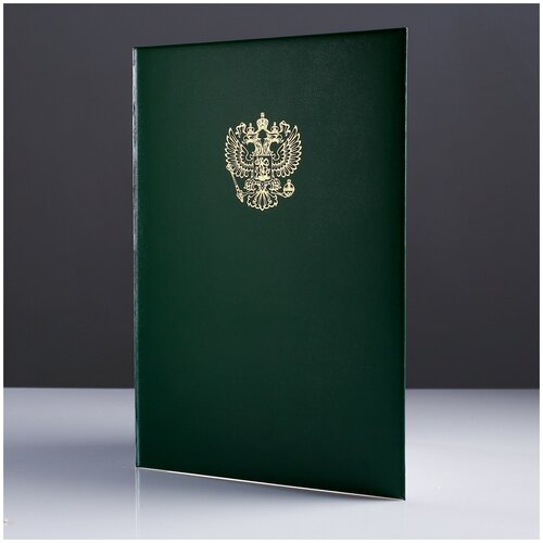 Канцбург Папка адресная "Герб" бумвинил, мягкая, зеленая, А4