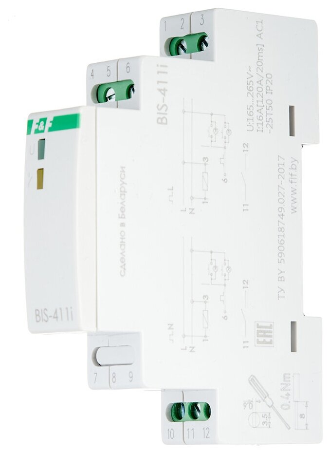 Реле импульсное BIS-411 (230В 16А 1Р монтаж на DIN-рейке 35мм) F&F EA01.005.001 - фотография № 7