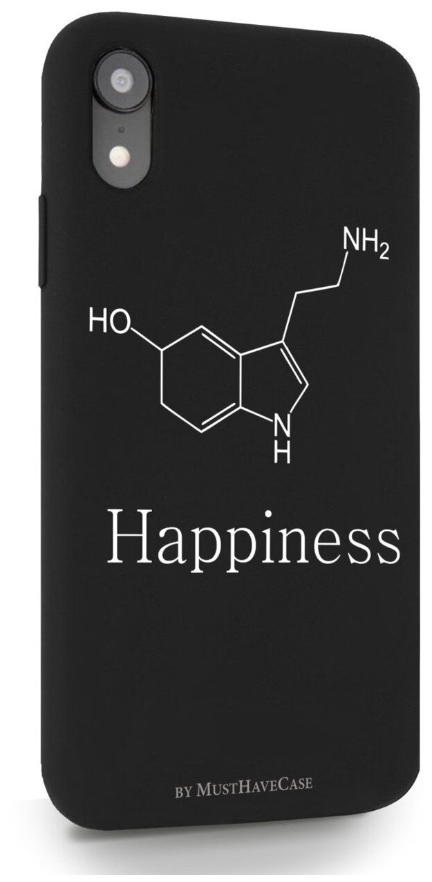 Черный силиконовый чехол MustHaveCase для iPhone XR Молекула счастья Айфон 10R Противоударный
