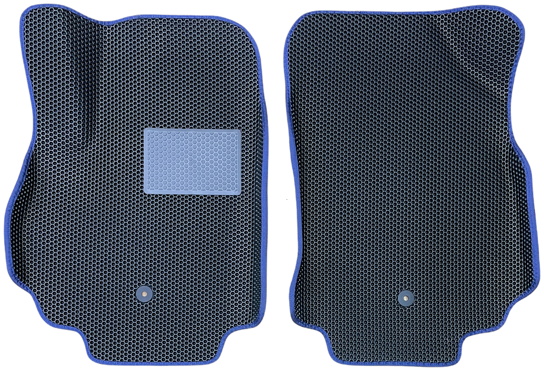 Автомобильные коврики ЕВА EVA ЭВА с бортами 3д 3D / 2 передних коврика для Mazda 6 GG 2002-2008 / Мазда 6 черный(сота)-синий / резин подпятник