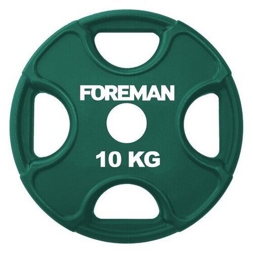 Диск для штанги Foreman обрезиненный PRR 10 кг зеленый FM\PRR-10KG\GN-04-00