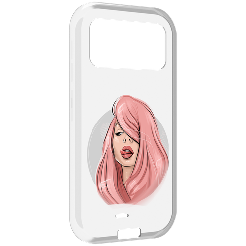 Чехол MyPads лицо-девушки-с-розовыми-волосами женский для Oukitel F150 H2022 задняя-панель-накладка-бампер
