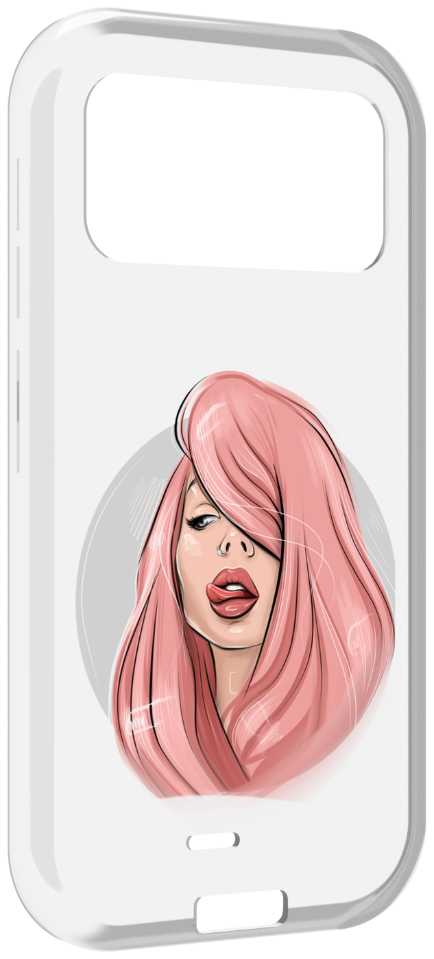 Чехол MyPads лицо-девушки-с-розовыми-волосами женский для Oukitel F150 H2022 задняя-панель-накладка-бампер